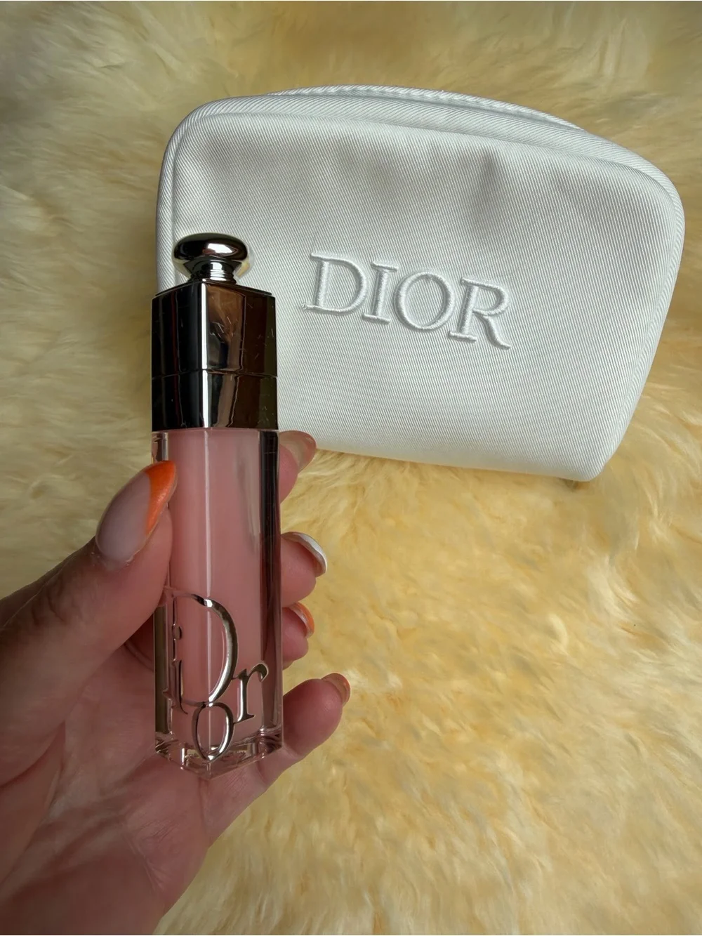 Dior Women's Makeup Gift w/Purchase Bag Pouch Pink Lip Maximizer Gloss Bundle